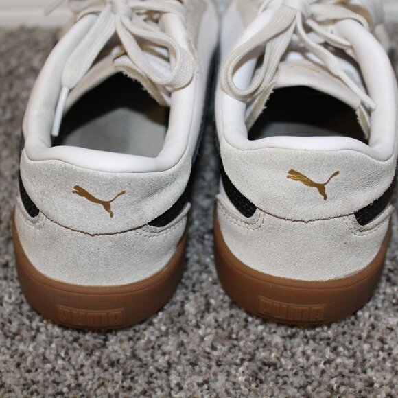 Girls Puma Black and White Tennis Shoes Size 3 - Picture 5 of 9